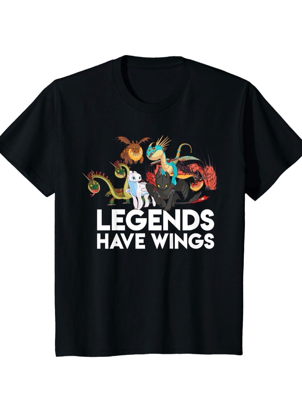 Dreamworks Black Kids Dragon Graphic Tee - Multicolor Characters